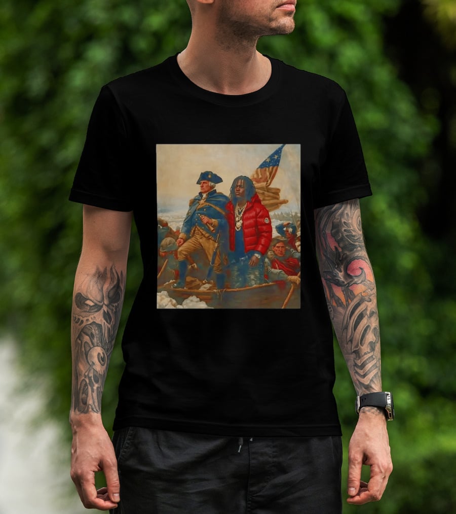 Washington Crossing The Delaware With Chief Keef Collaboration T-Shirt
