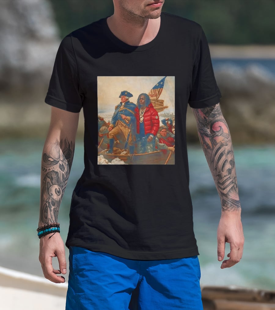 Washington Crossing The Delaware With Chief Keef Collaboration T-Shirt
