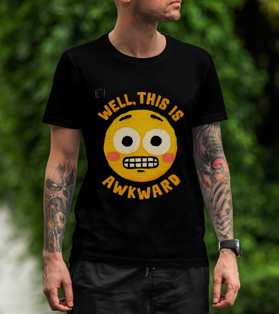 Well This Is Awkward Emoji Expression T-Shirt