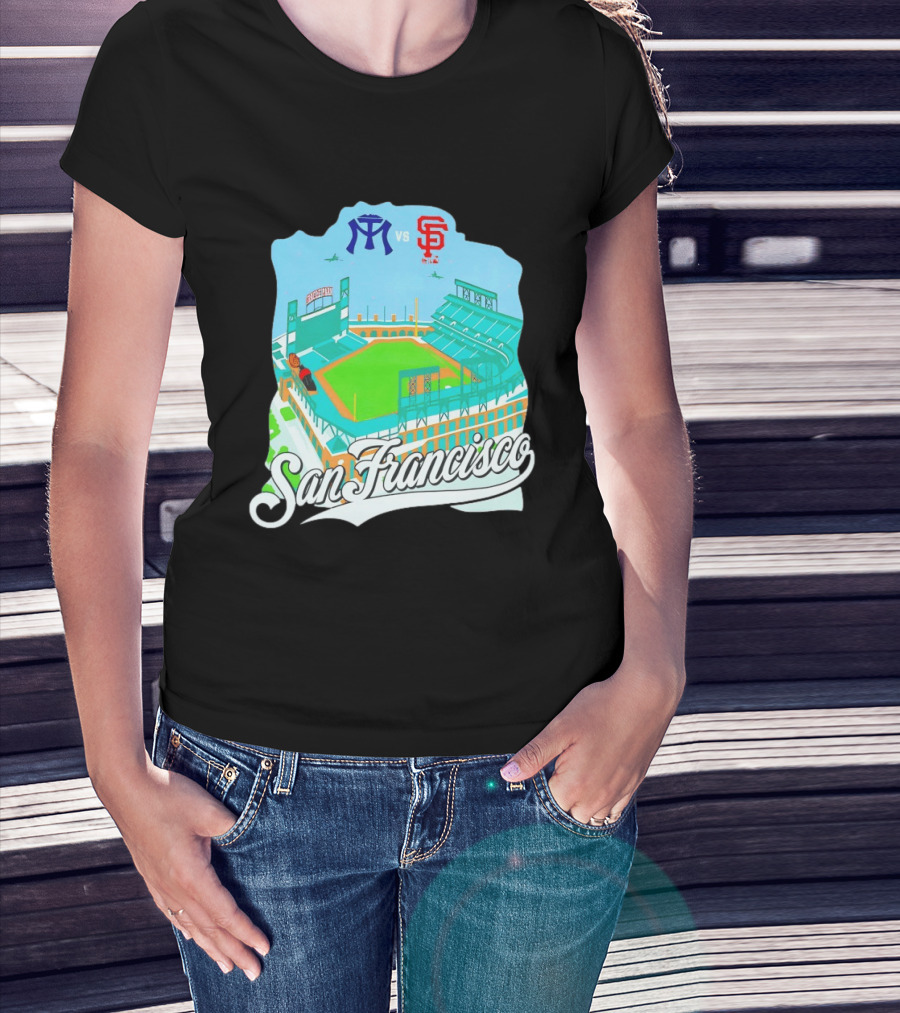 New York Mets VS San Francisco Giants Oracle Park San Francisco T-Shirt