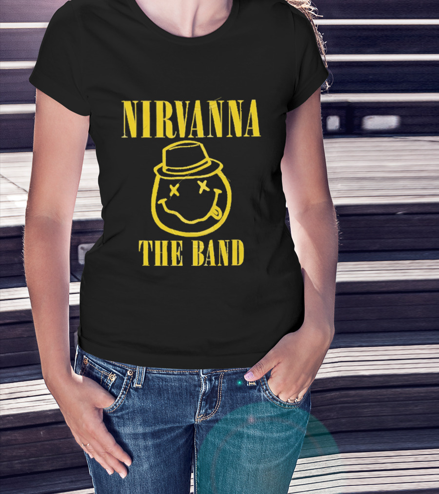 Nirvana Smiley Face Hat Logo The Band T-Shirt