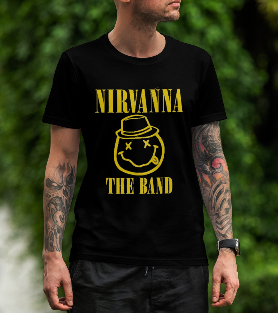 Nirvana Smiley Face Hat Logo The Band T-Shirt