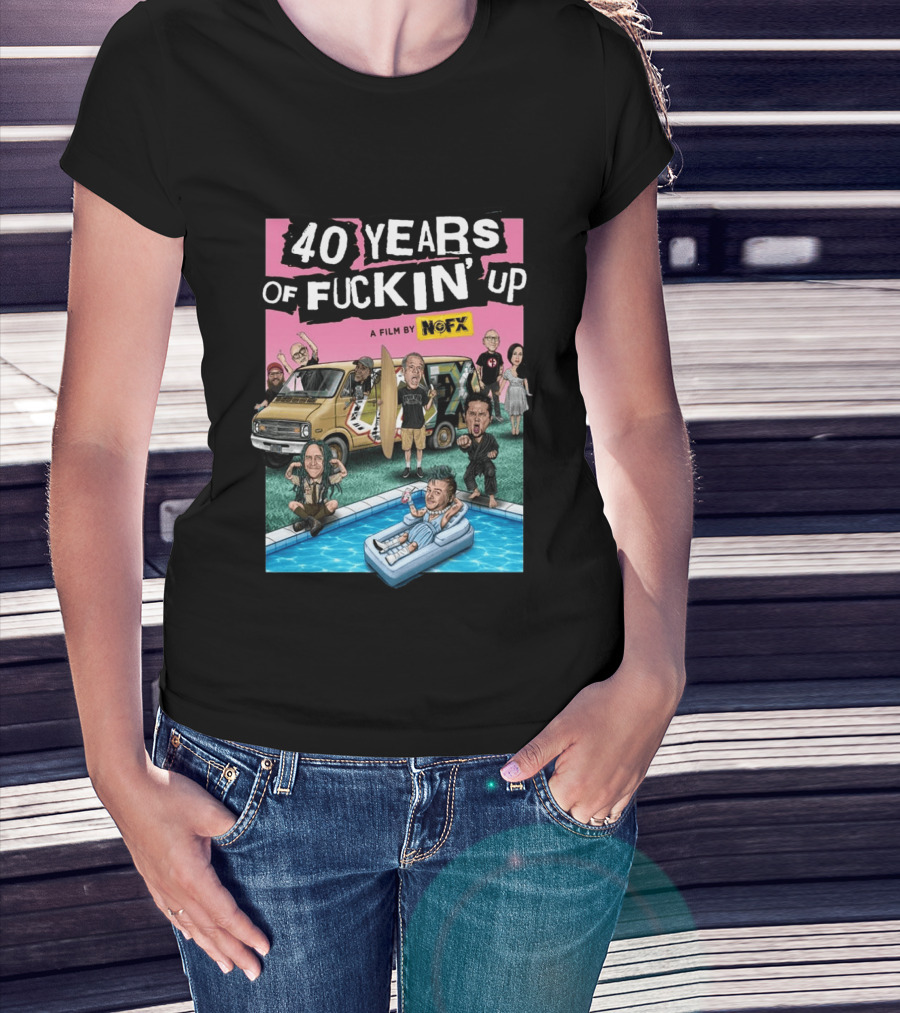 NOFX 40 Years Of Fuckin' Up A Film By NOFX Art Blue T-Shirt