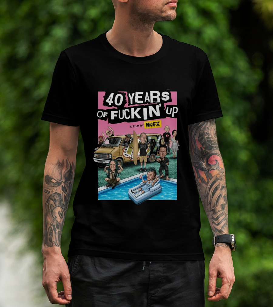 NOFX 40 Years Of Fuckin' Up A Film By NOFX Art Blue T-Shirt