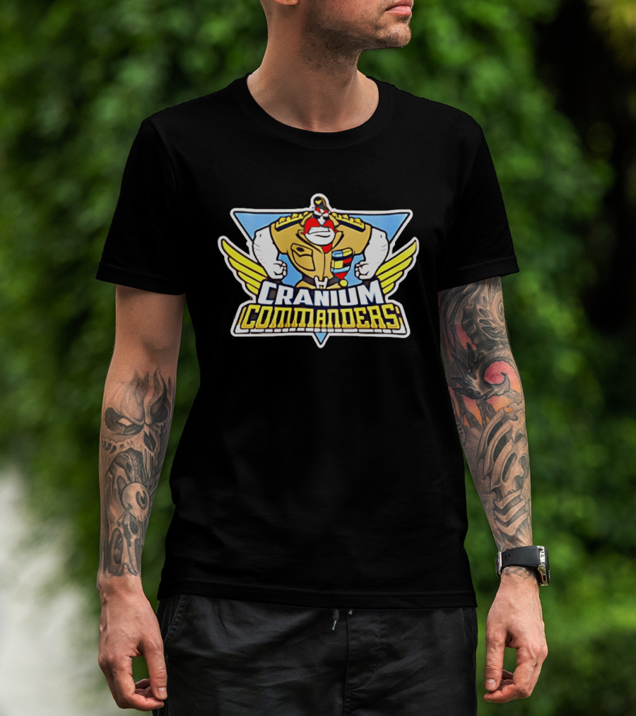 Cranium Commanders Cartoon Military Character Winged T-Shirt