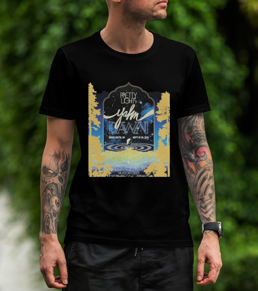 Pretty Lights Yahn Dawn 2026 Buena Vista Colorado Meadow Creek September 18 20 Event T-Shirt