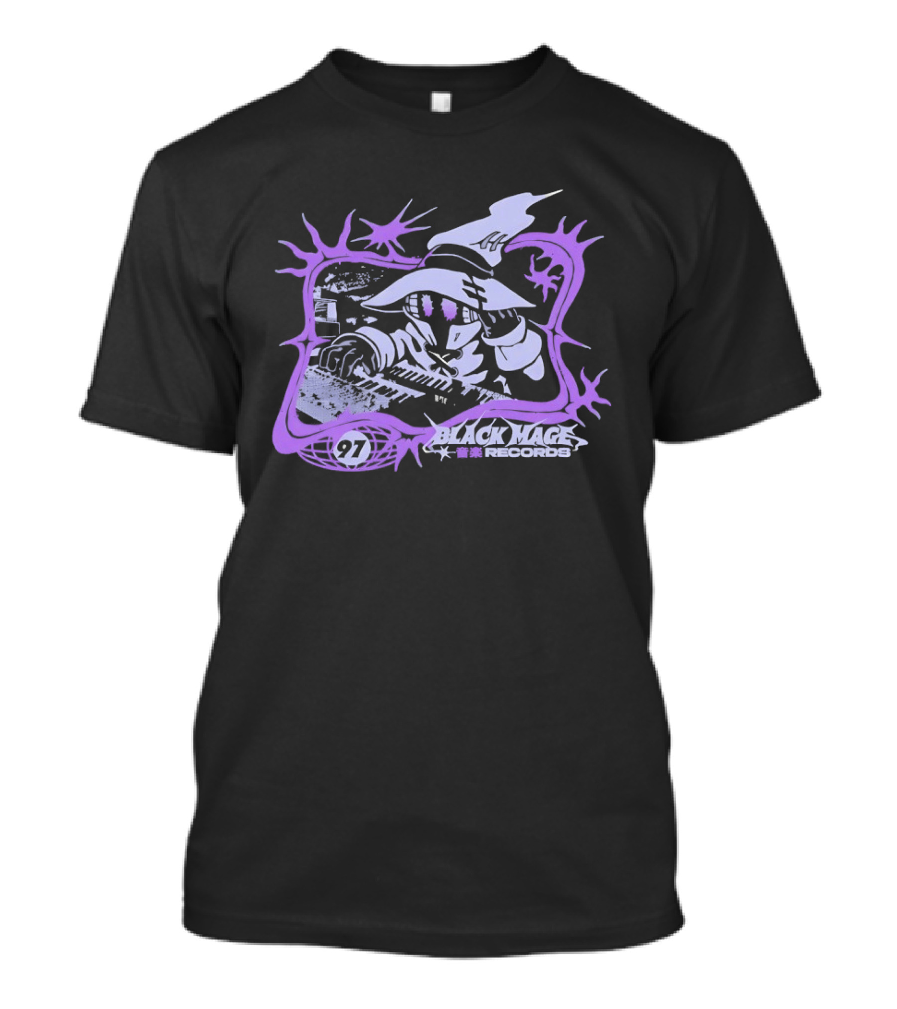 Final Fantasy Black Mage 97 Records Keyboard Wizard Enchantment T-Shirt