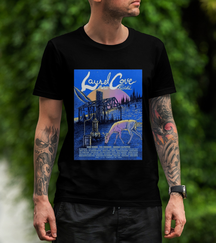 Laurel Cove Music Festival Pineville KY June 11 13 2026 Evan Honer The Creekers Kashus Culpepper T-Shirt