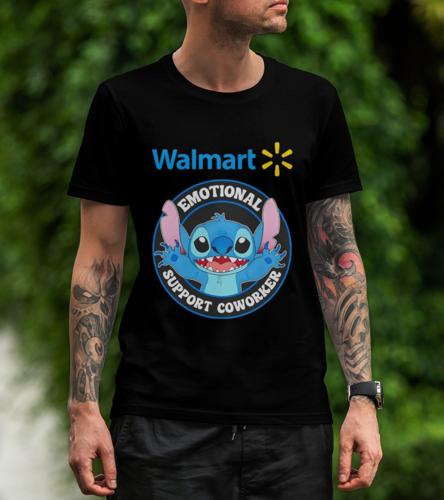 Walmart Stitch Emotional Support Coworker T-Shirt