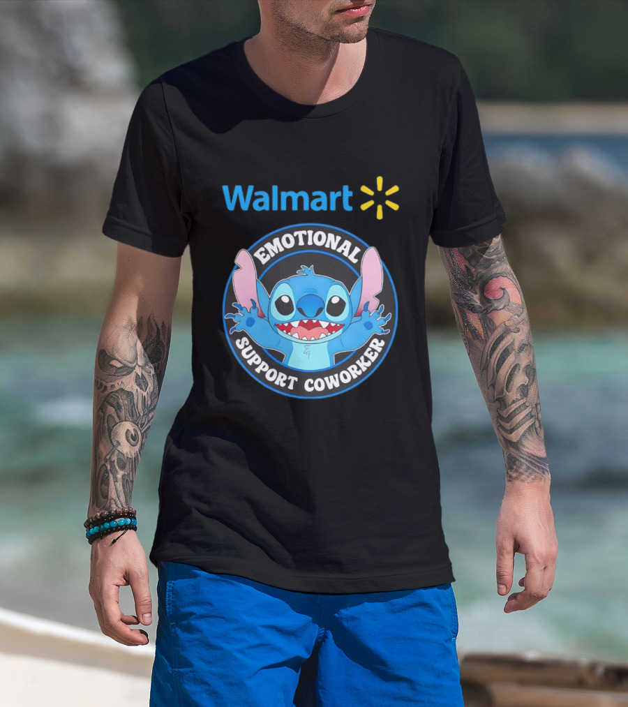 Walmart Stitch Emotional Support Coworker T-Shirt