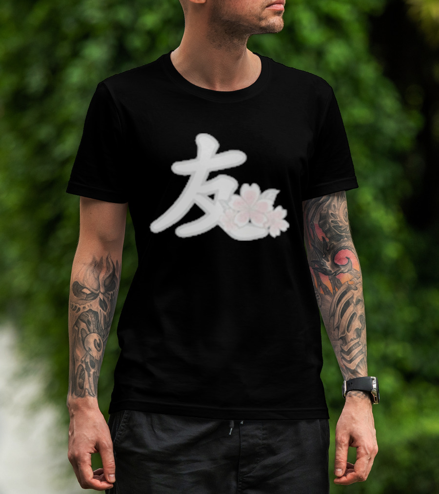 YFK Blossoms Sakura Kanji Friendship T-Shirt