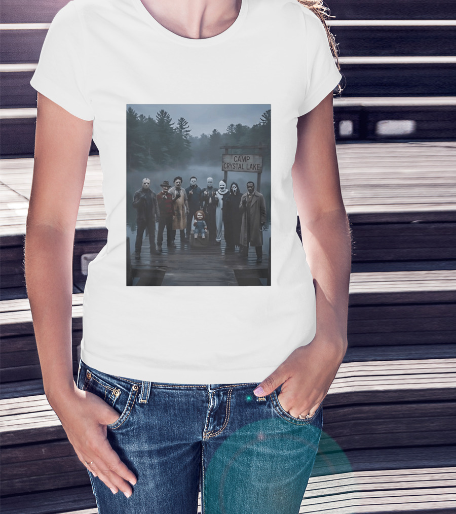 Chucky Horror Camp Crystal Lake Jason Freddy Michael Myers Scream T-Shirt