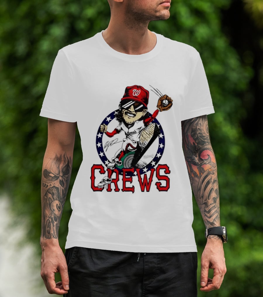 Dylan Crews Washington Nationals MLB Caricature With Baseball Glove And Cap T-Shirt