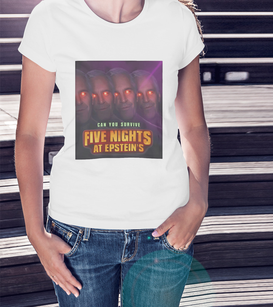 Five Nights At Epstein's Can You Survive Imagery With Glowing Eyes T-Shirt
