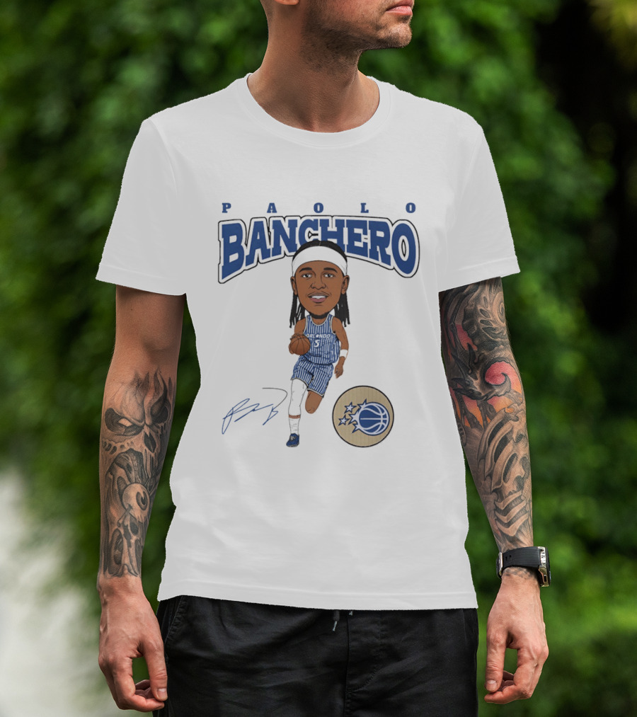 Paolo Banchero Orlando Magic Basketball Player Cartoon T-Shirt
