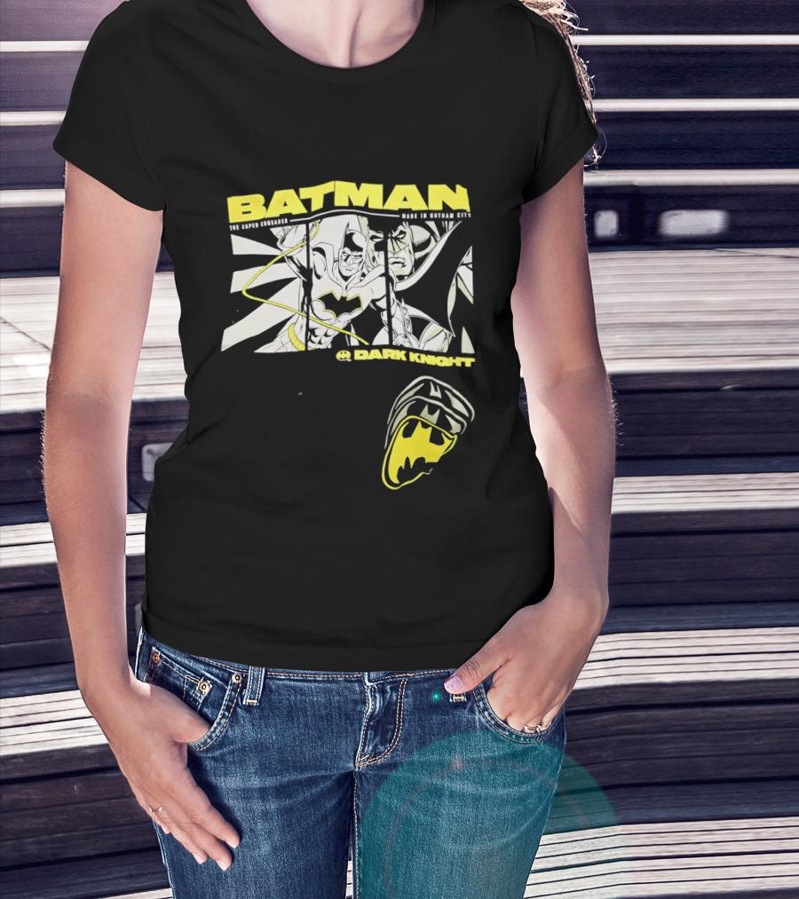 Batman Dark Knight Yellow Caped Crusader Montage T-Shirt