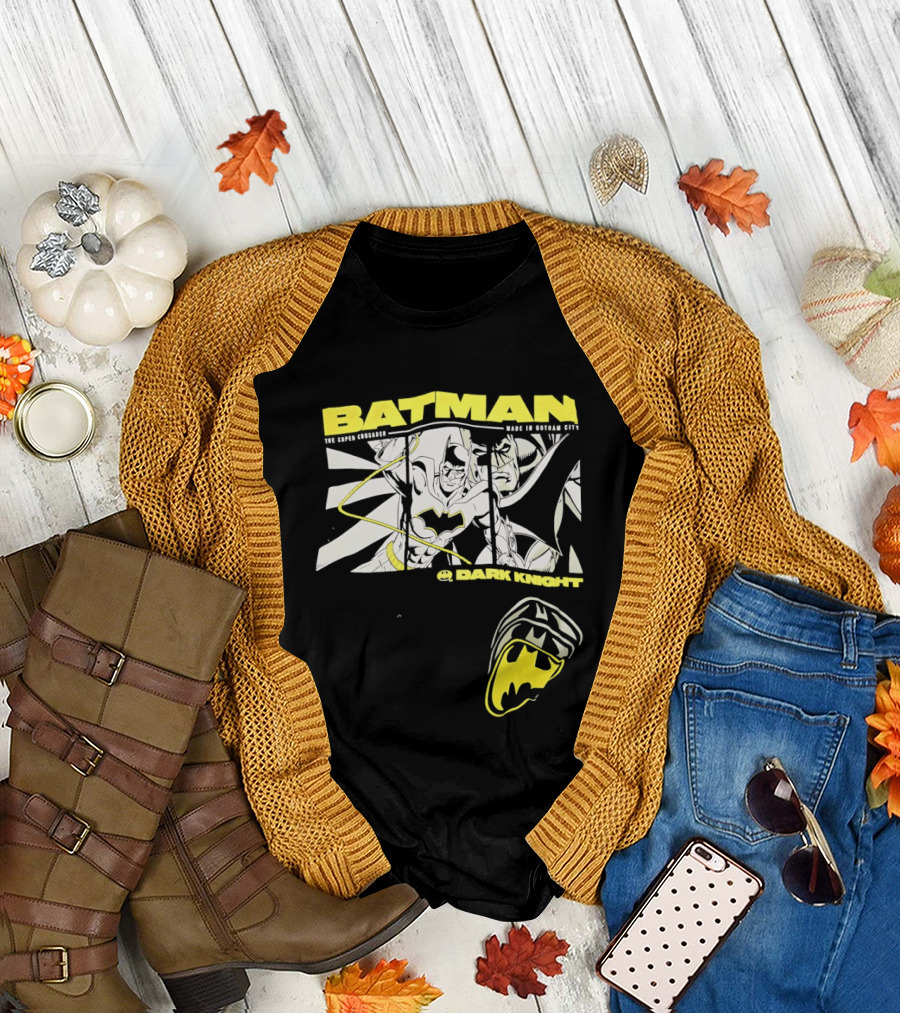 Batman Dark Knight Yellow Caped Crusader Montage T-Shirt