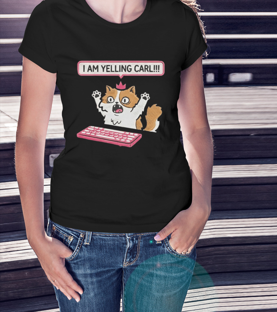 Cat Princess Donut I Am Yelling Carl Keyboard T-Shirt