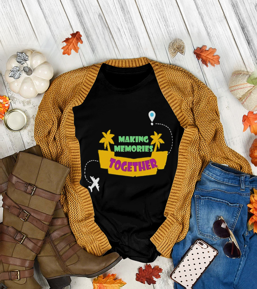 Making Memories Together Tropical Adventure with Plane and Palm Trees T-Shirt