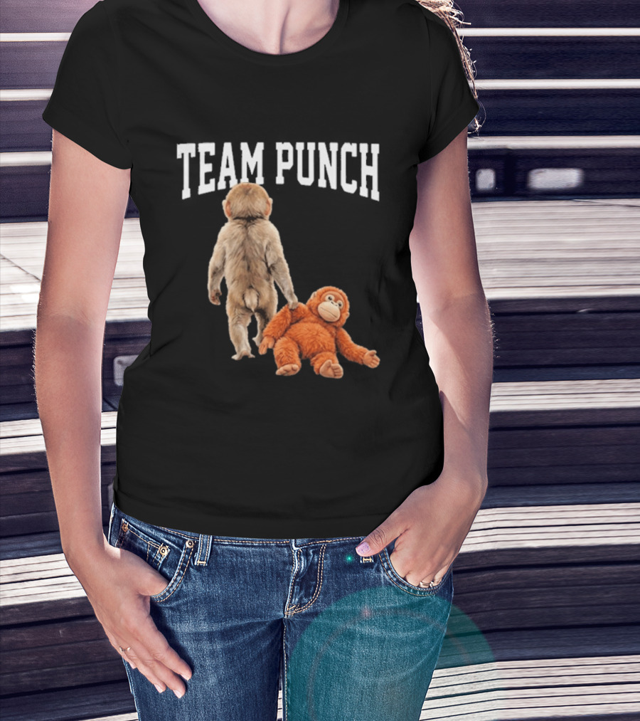 Team Punch Viral Monkey Stuffed Toy Fun T-Shirt
