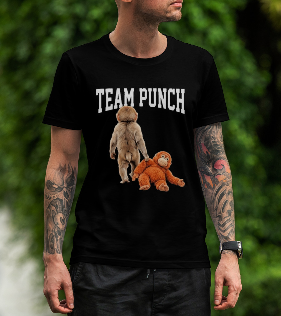 Team Punch Viral Monkey Stuffed Toy Fun T-Shirt