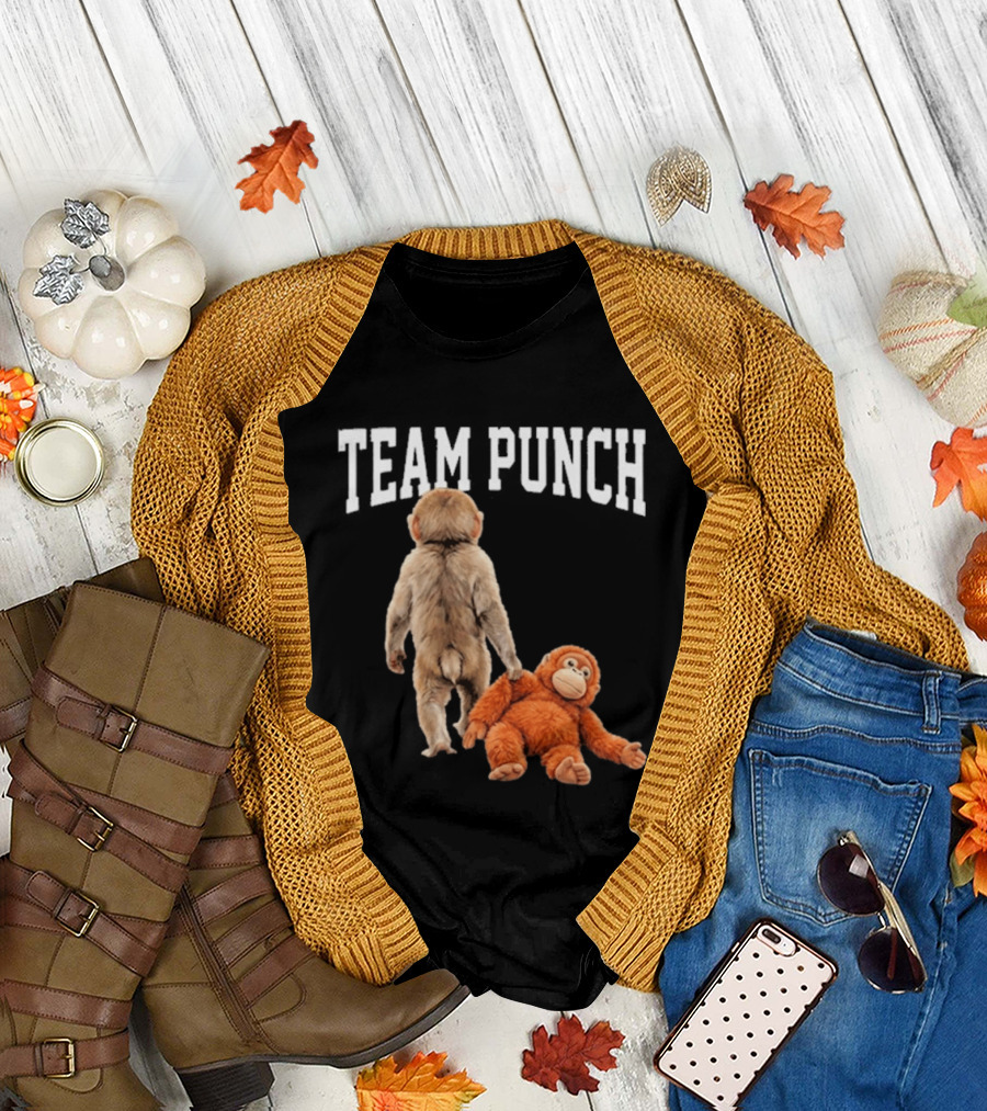 Team Punch Viral Monkey Stuffed Toy Fun T-Shirt