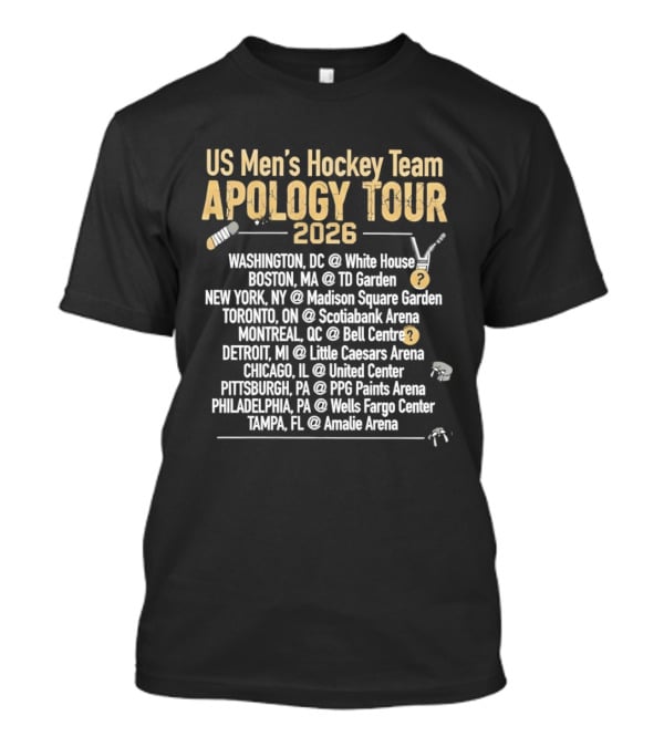 US Men's Hockey Team Apology Tour 2026 Washington DC To Tampa FL T-Shirt