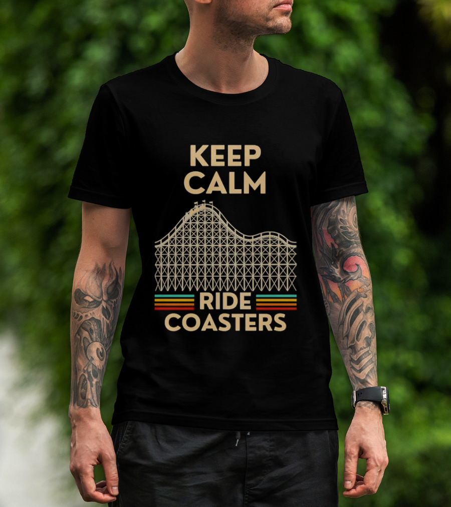 Keep Calm Ride S Retro Amusement Park T-Shirt