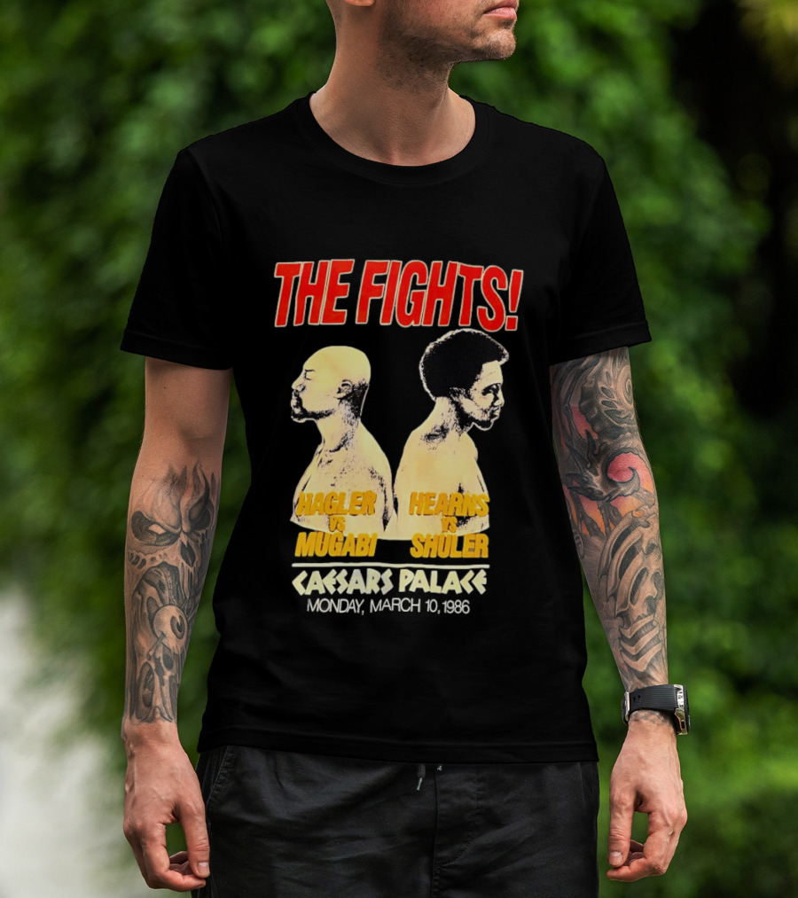The Fights Hagler Vs Abi Hearns Vs Shuler Caesars Palace 1986 T-Shirt