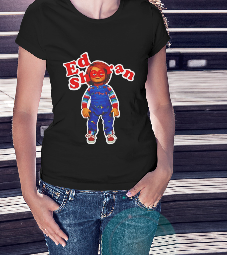 Ed Sheeran Chucky Doll Red Hair Suspender Outfit T-Shirt
