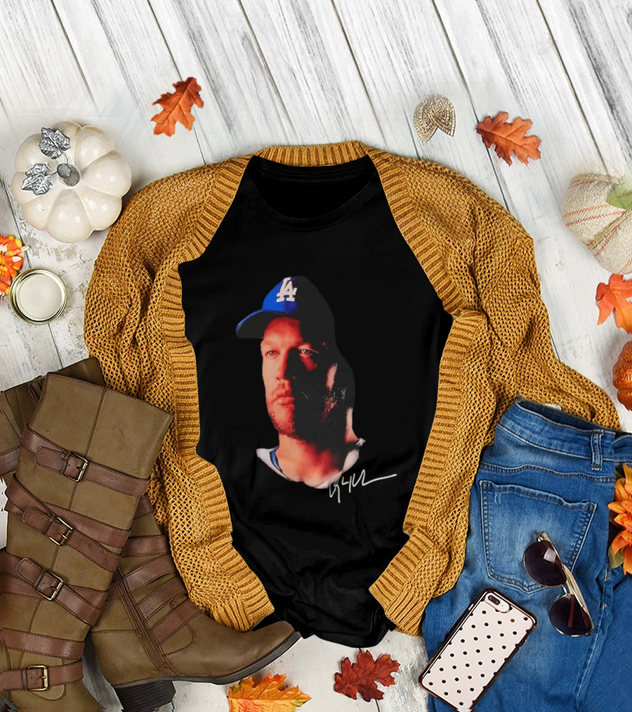 Clayton Kershaw LA Dodgers Baseball Cap Image T-Shirt
