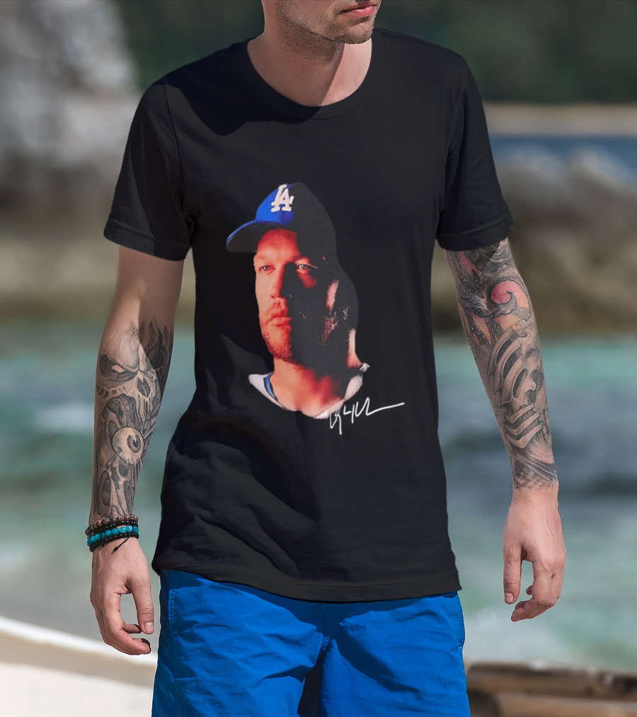 Clayton Kershaw LA Dodgers Baseball Cap Image T-Shirt