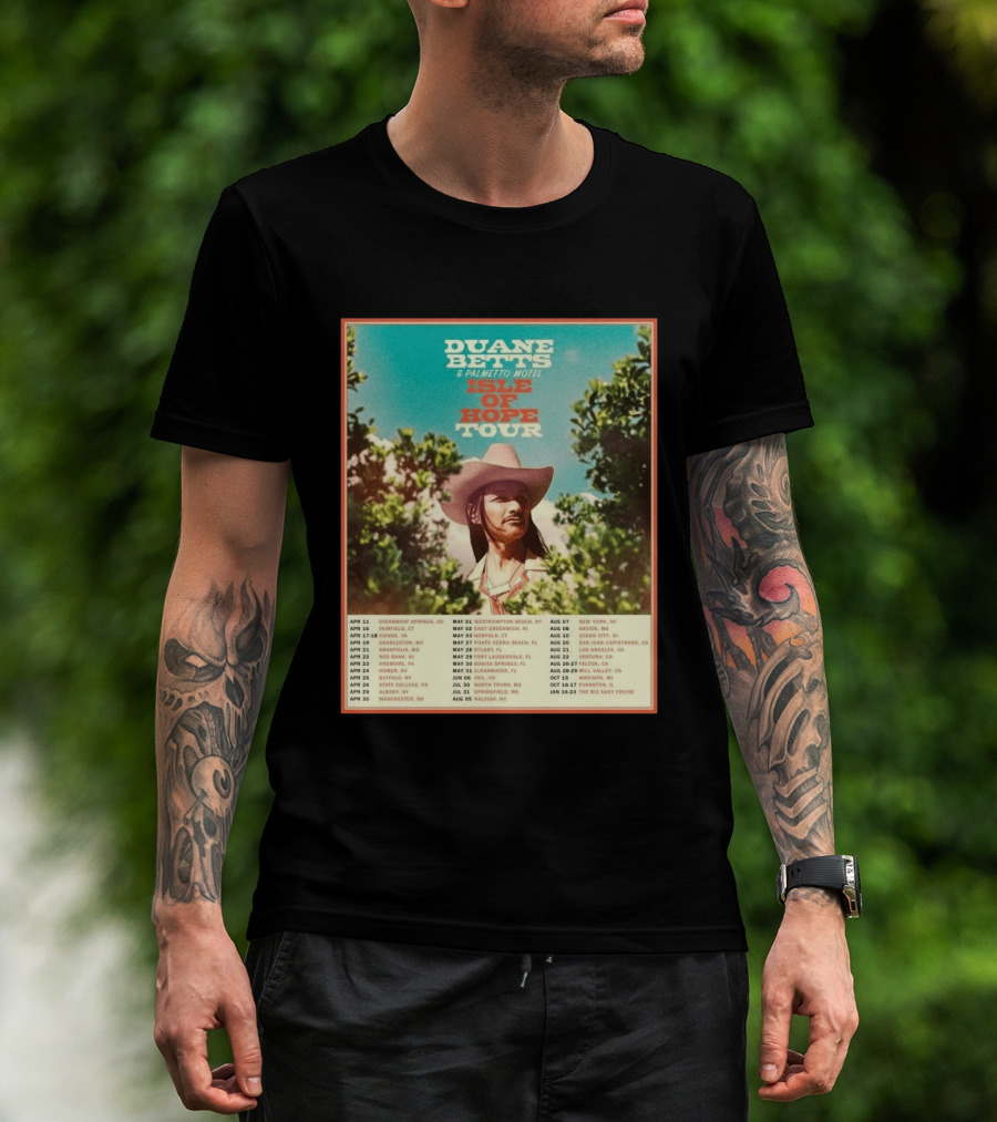Duane Betts Palmetto Motel Isle Of Hope Tour Dates 2026 T-Shirt