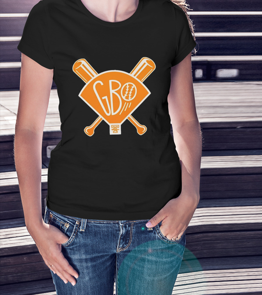 GBO Baseball Orange Crossed Bats University Of Tennessee Vols T-Shirt