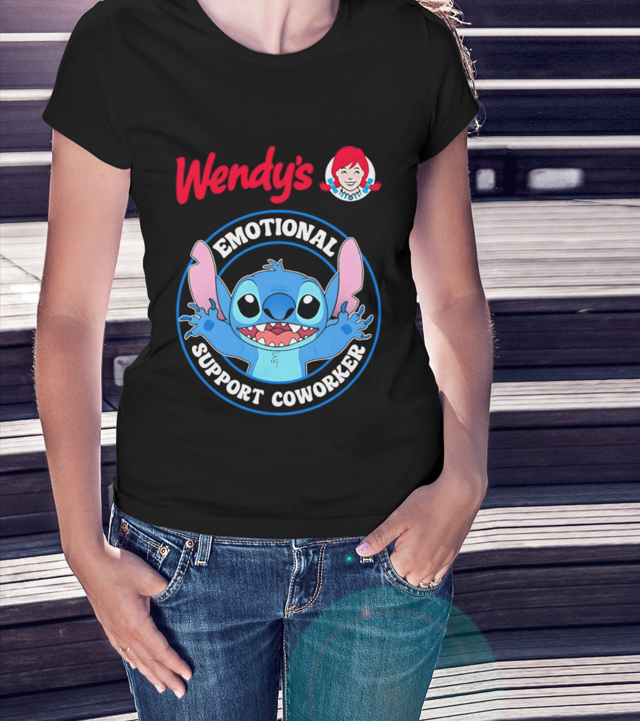 Wendy's Emotional Support Coworker Stitch Bluey T-Shirt