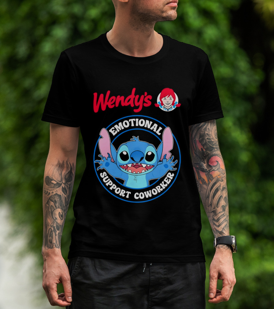 Wendy's Emotional Support Coworker Stitch Bluey T-Shirt