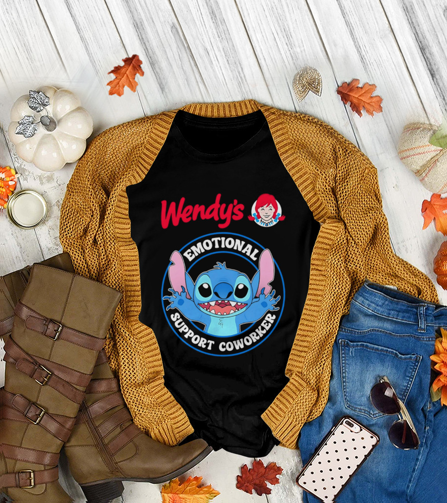 Wendy's Emotional Support Coworker Stitch Bluey T-Shirt