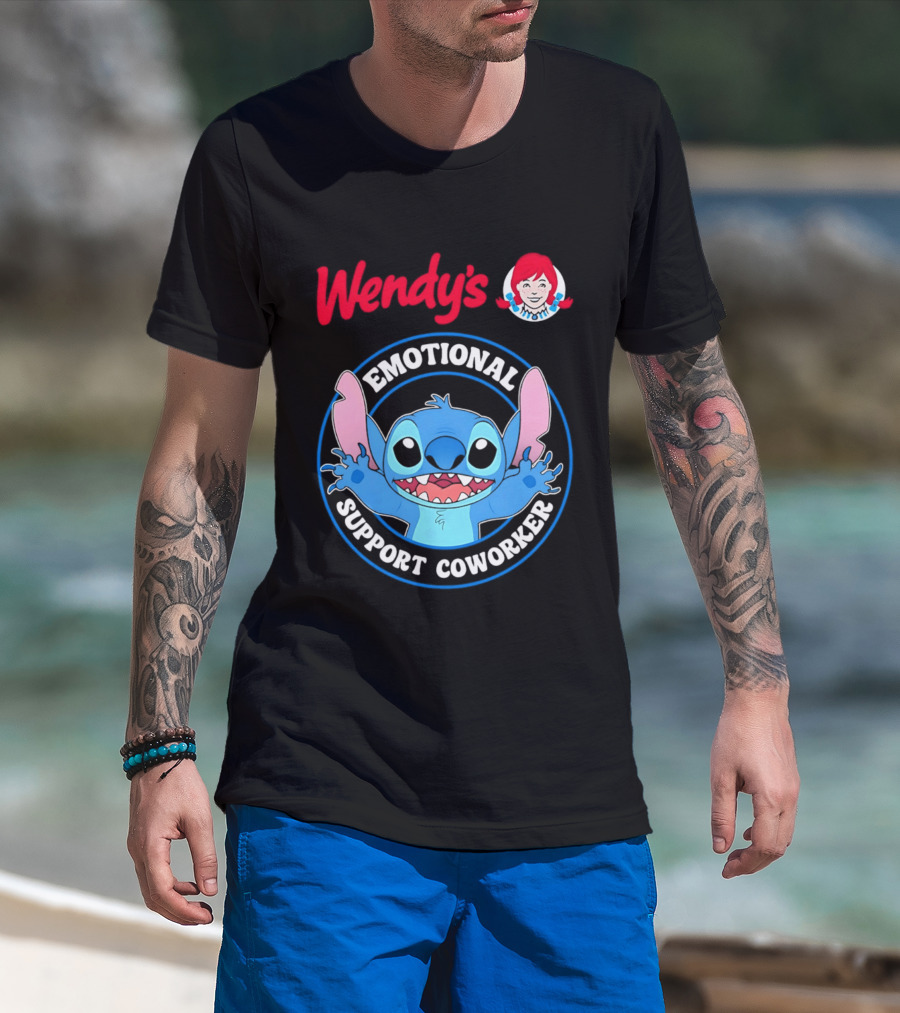 Wendy's Emotional Support Coworker Stitch Bluey T-Shirt