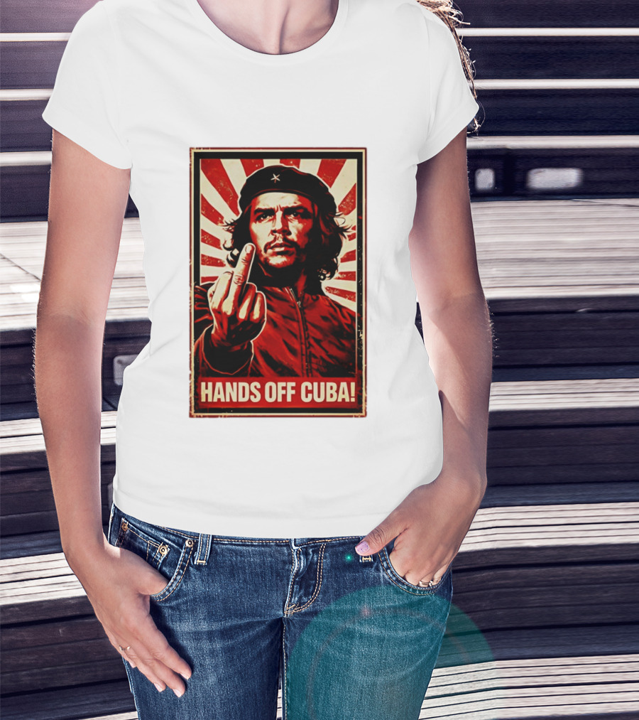 Che Guevara Hands Off Cuba Middle Finger Iconic Image T-Shirt