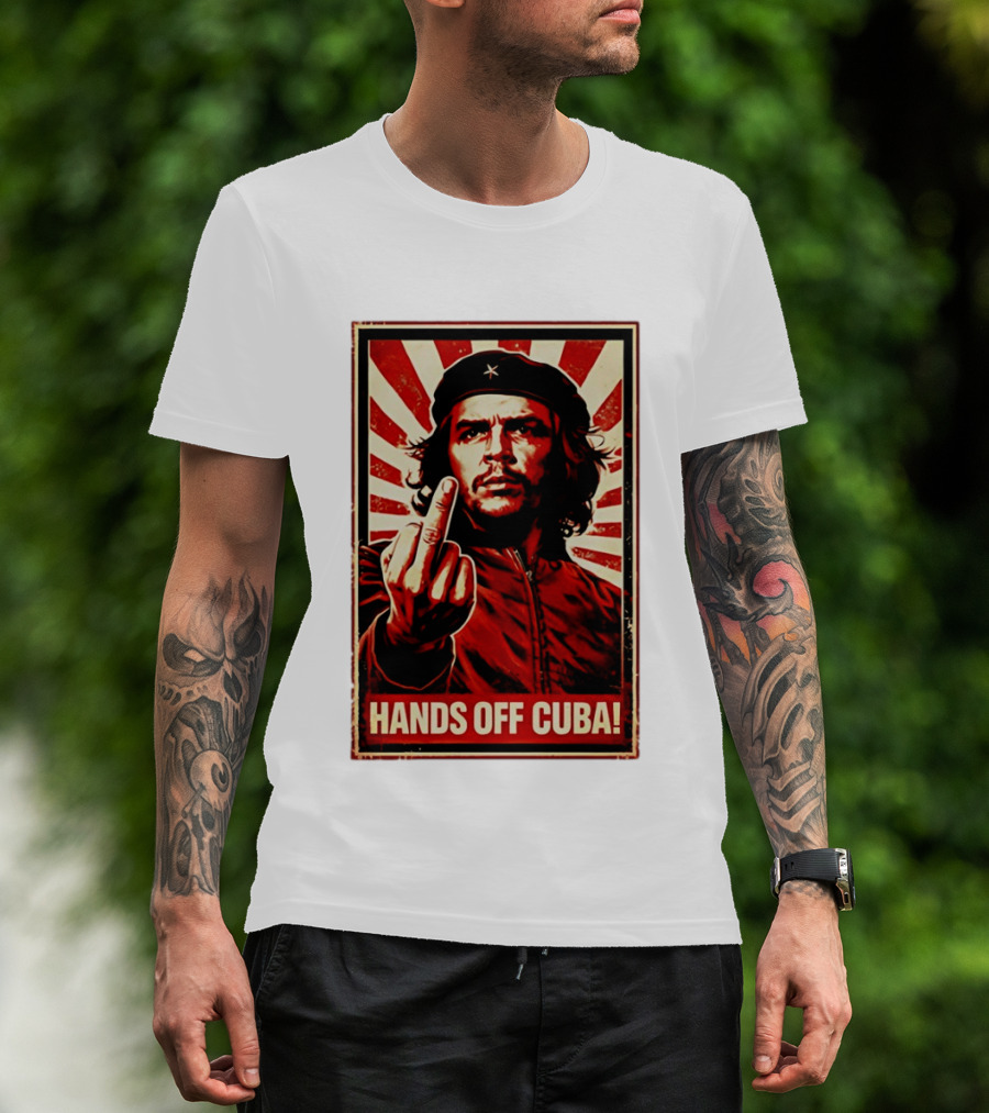 Che Guevara Hands Off Cuba Middle Finger Iconic Image T-Shirt