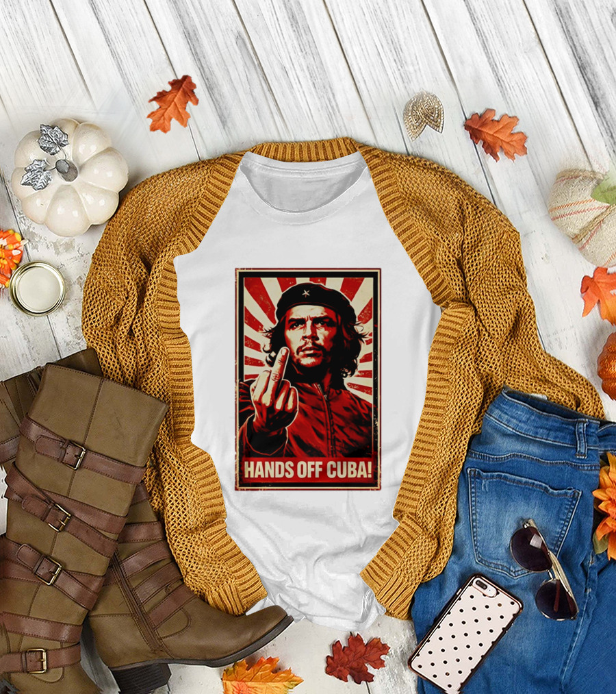 Che Guevara Hands Off Cuba Middle Finger Iconic Image T-Shirt
