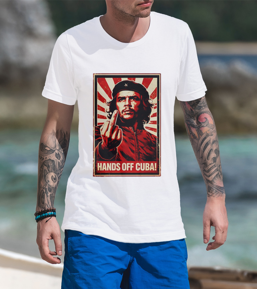 Che Guevara Hands Off Cuba Middle Finger Iconic Image T-Shirt