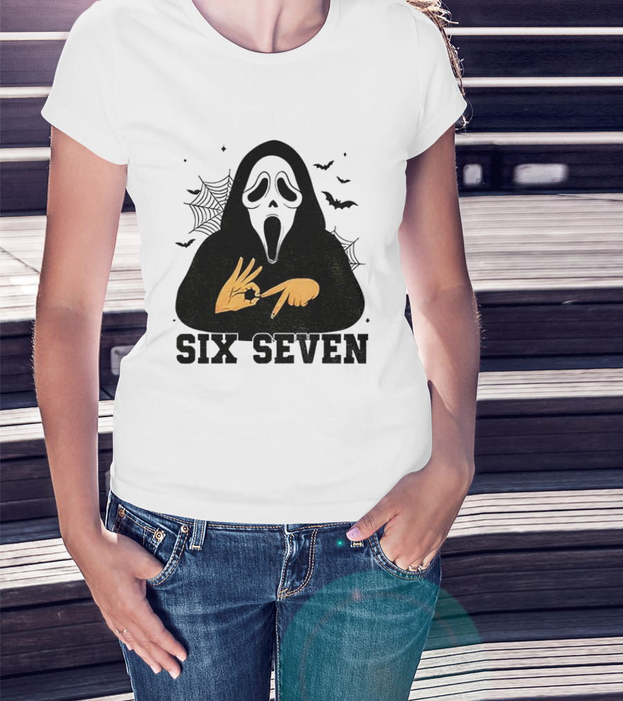 Ghostface Six Seven Halloween Bundle Bats And Webs T-Shirt