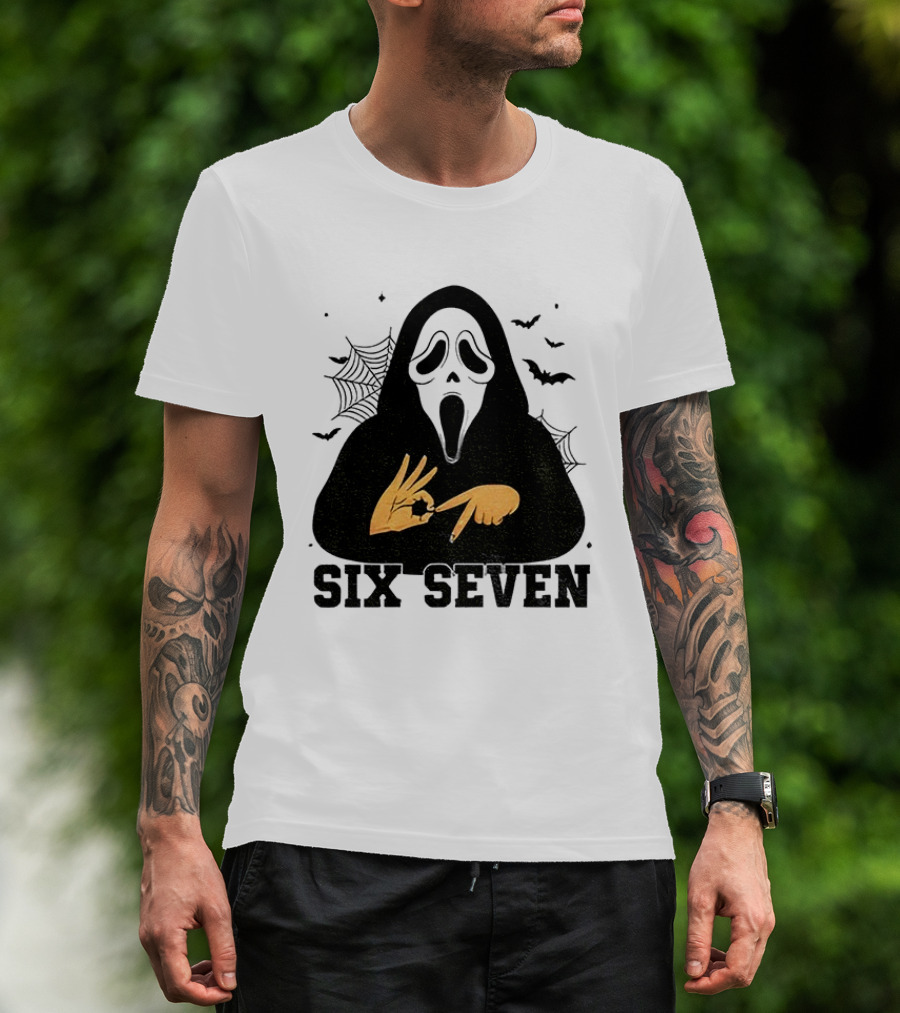 Ghostface Six Seven Halloween Bundle Bats And Webs T-Shirt
