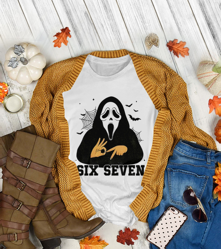 Ghostface Six Seven Halloween Bundle Bats and Webs T-Shirt