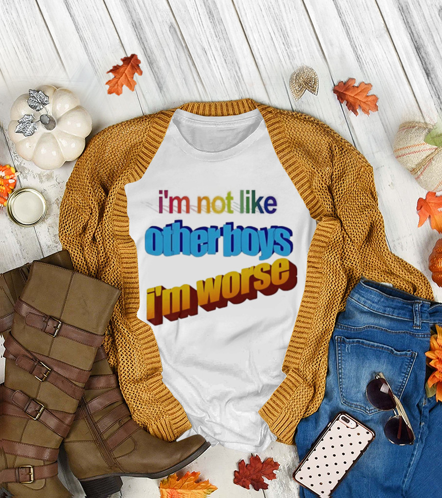 I'm Not Like Other Boys I'm Worse Retro Rainbow T-Shirt