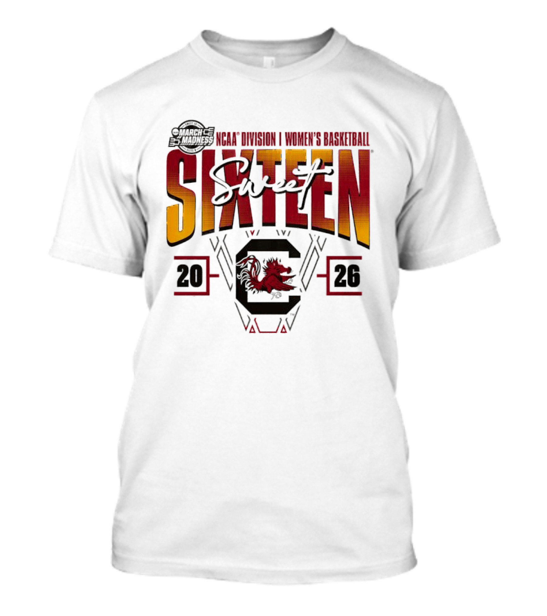 Sweet Sixteen South Carolina Gamecocks 2026 NCAA Women's Basketball March Madness Tournament T-Shirt