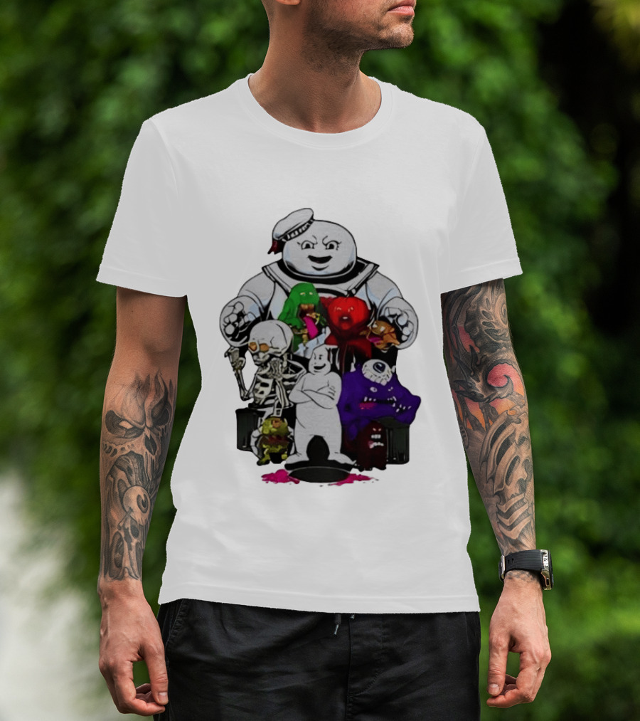 Stay Puft Marshmallow Man Ghostbusters Monster Group Characters T-Shirt