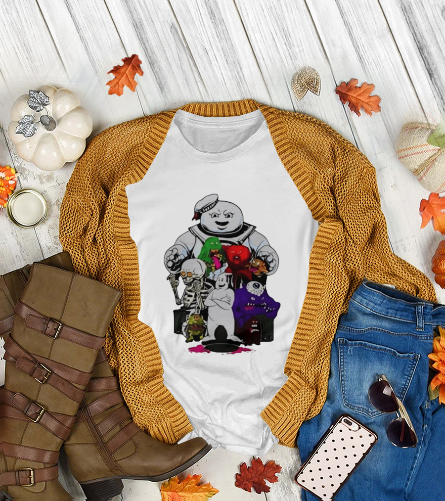 Stay Puft Marshmallow Man Ghostbusters Monster Group Characters T-Shirt