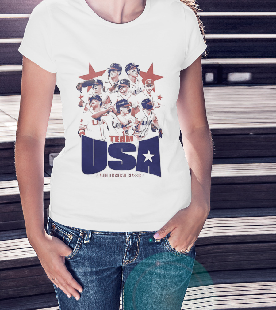 TEAM USA Baseball World Classic Players Lineup Stars T-Shirt